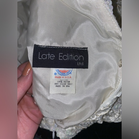 Late 80s/Early 90s Sequin and Velvet Mini Dress - Picture 4 of 6